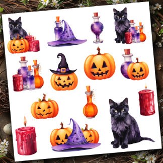 Set 2 Halloween farbenfroh Aufkleber