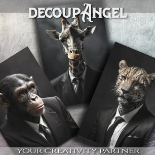 Set 3 - The Beast of Business - Decoupage - Geschenkpapier Set