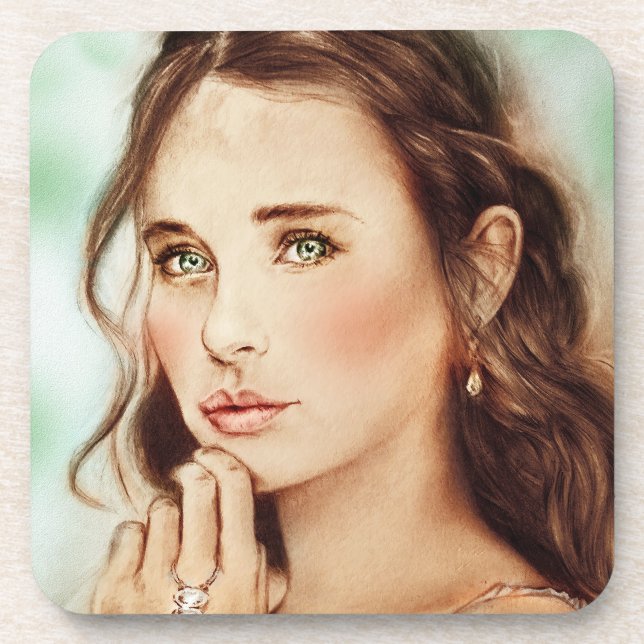 Set 6 Classic Vintag Girl Untersetzer Set (Vorderseite)
