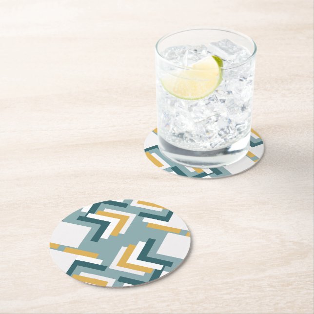 Set 6 posavasos de cartón con diseño geométrico runder pappuntersetzer (Vor Ort)