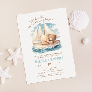 Set A Sail New Adventure Niedlich Baby Dusche einl Einladung