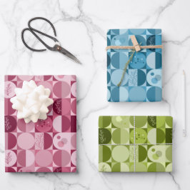 Set aus 3 Blättern, abstrakte Form Geschenkpapier Set