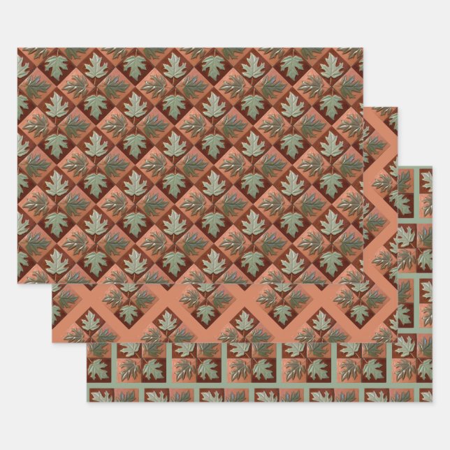 Set aus 3 Blättern Geschenkpapier Set (Set)