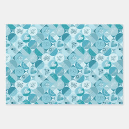 Set aus 3 Bogen mit geometrischen Formen Geschenkpapier Set