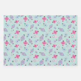 Set aus 3 Folien für das Wrapping Geschenkpapier Set