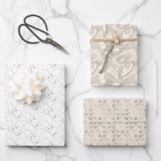 Set aus 3 grauem Tonpapier Geschenkpapier Set
