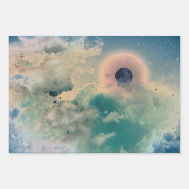 Set aus 3 NIGHT SKIES AND LIGHTING Geschenkpapier Set (Vorderseite)