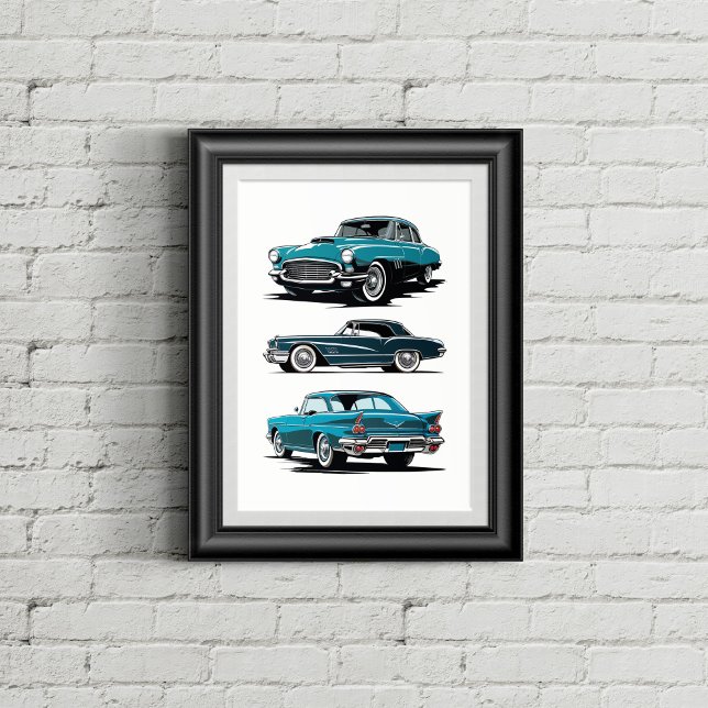 Set aus 3 Oldtimern. Poster (Von Creator hochgeladen)