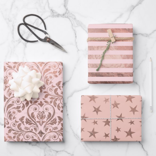 Set aus 3 Überziehpapier Geschenkpapier Set (Vorderseite)