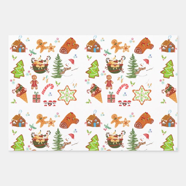 Set aus 3 Überziehpapier Geschenkpapier Set (Vorderseite 3)