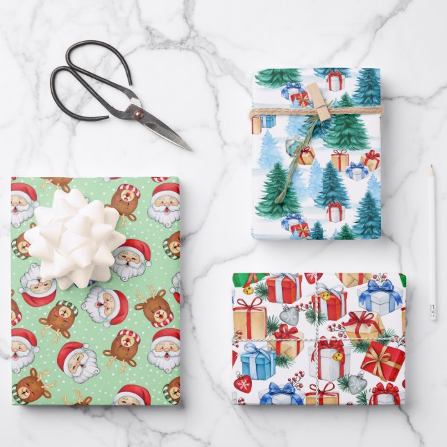 Set aus 3 Überziehpapier Geschenkpapier Set (Vorderseite)