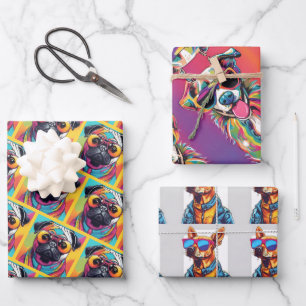 Set aus 3 Überziehpapier Geschenkpapier Set