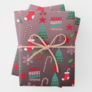 Set aus 3 Überziehpapier Geschenkpapier Set