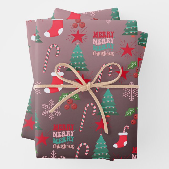 Set aus 3 Überziehpapier Geschenkpapier Set (Beispiel)