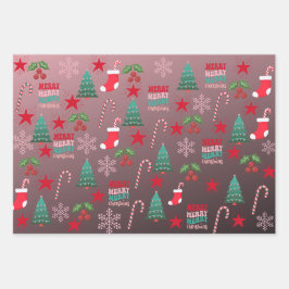 Set aus 3 Überziehpapier Geschenkpapier Set