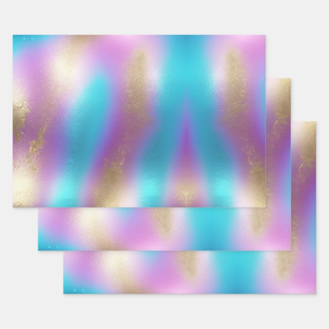 Set aus 3 Überziehpapier Geschenkpapier Set (Set)