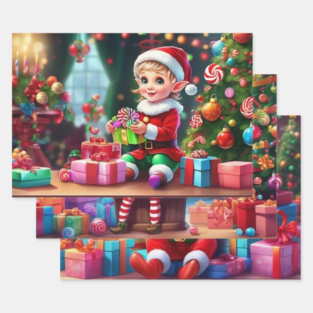 Set aus 3 Überziehpapier Geschenkpapier Set (Set)