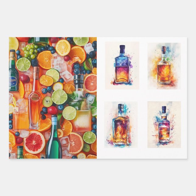 Set aus 3 Überziehpapier Geschenkpapier Set (Vorderseite)