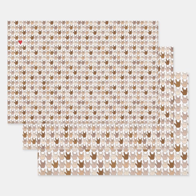 Set aus 3 Überziehpapier Geschenkpapier Set (Set)