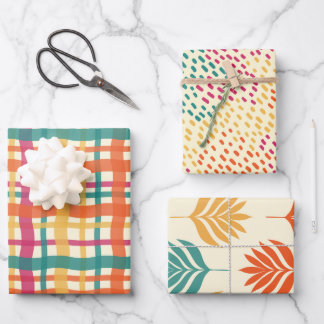 Set aus 3 Überziehpapier Geschenkpapier Set