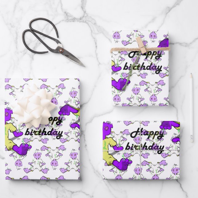 Set aus 3 Überziehpapier Geschenkpapier Set (Vorderseite)