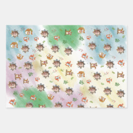 Set aus 3 Überziehpapier Geschenkpapier Set