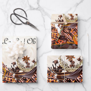 Set aus 3 Überziehpapier Geschenkpapier Set