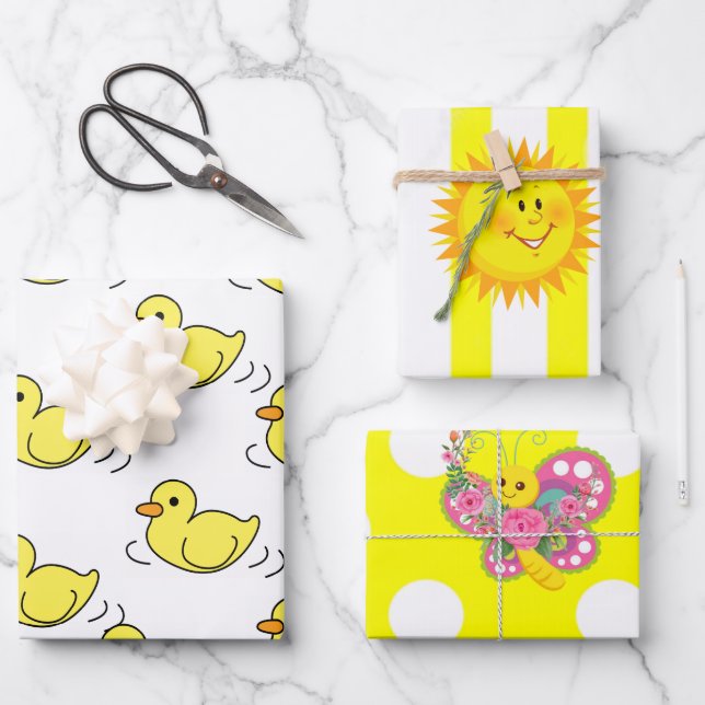 Set aus 3 Überziehpapier Geschenkpapier Set (Vorderseite)