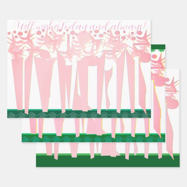 Set aus 3 Überziehpapier Geschenkpapier Set (Set)