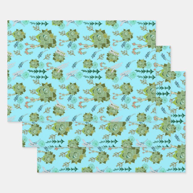 Set aus 3 Überziehpapier Geschenkpapier Set (Set)