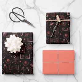 Set aus 3 Überziehpapier Geschenkpapier Set