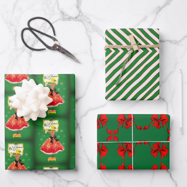 Set aus 3 Überziehpapier Geschenkpapier Set (Vorderseite)