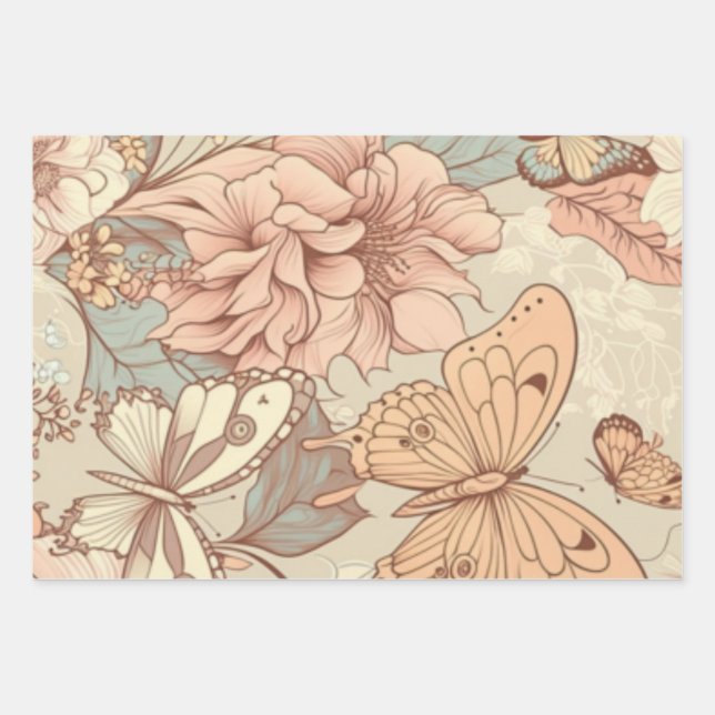 Set aus 3 Überziehpapier Geschenkpapier Set (Vorderseite 2)