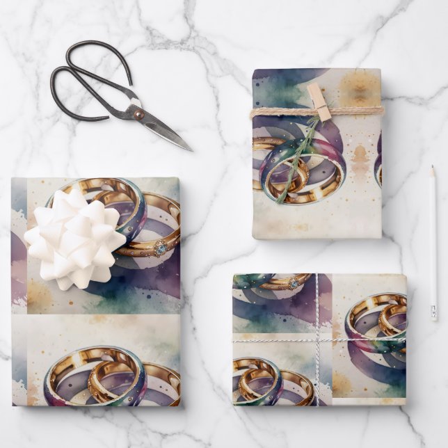 Set aus 3 Überziehpapier Geschenkpapier Set (Vorderseite)