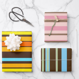 Set aus 3 Überziehpapier Geschenkpapier Set