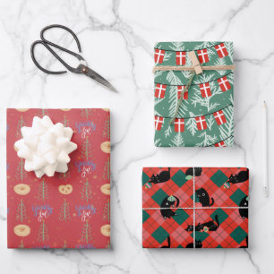 Set aus 3 Überziehpapier Geschenkpapier Set