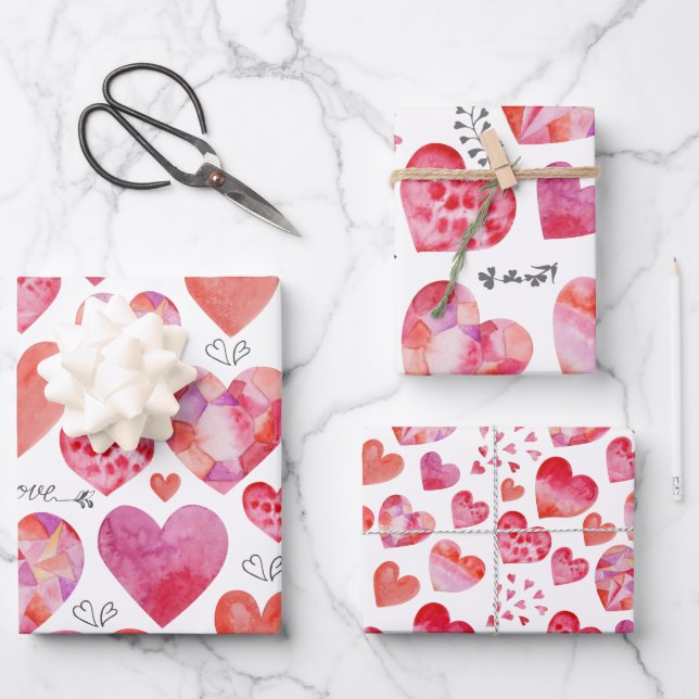 Set aus 3 Überziehpapier Geschenkpapier Set (Vorderseite)