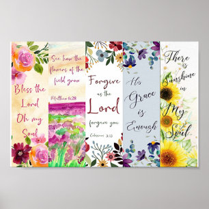 Set aus 5 christlichen Lesezeichen Poster