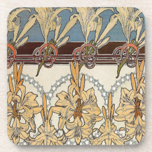 Set aus 6 Jugendstil-Untersetzern Getränkeuntersetzer