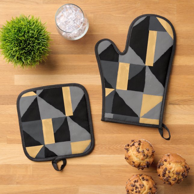 Set aus Manique und geometrischem Handschuh (Oben Unten)