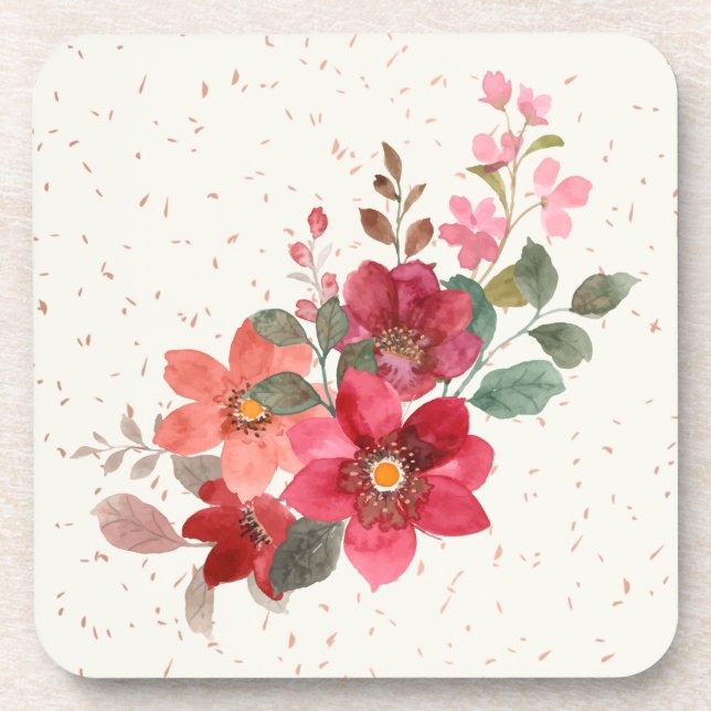 Set aus rotem Kunststoff-Untersetzer Getränkeuntersetzer (Vorderseite)