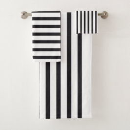 Set aus schwarzem und weißem Streifen