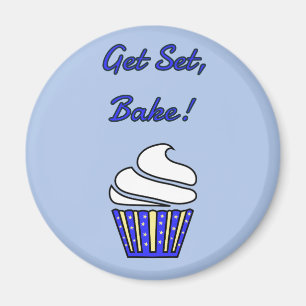 Set Bake Blue Cupcake Magnet