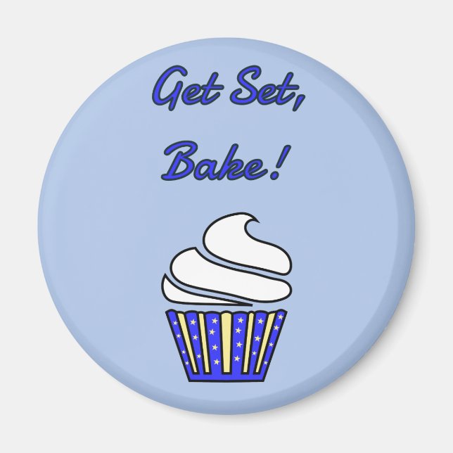 Set Bake Blue Cupcake Magnet (Vorne)