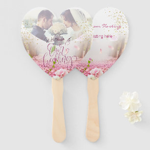 Set de abanicos para boda con flores y brillo fächer