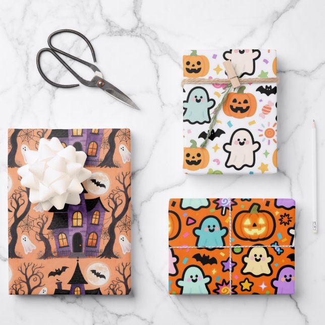Set de hojas de papel de regalo Magia Espeluznante Geschenkpapier Set (Vorderseite)