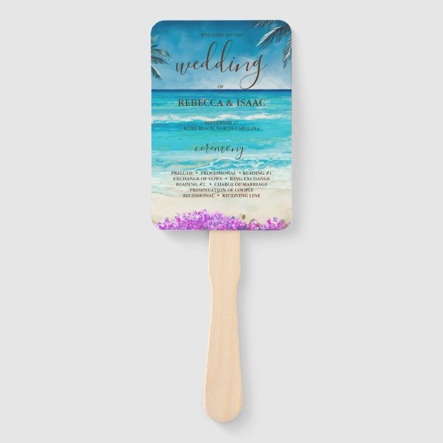 Set der Fans des Programms "Watercolor Beach Blue  Fächer (Vorderseite)