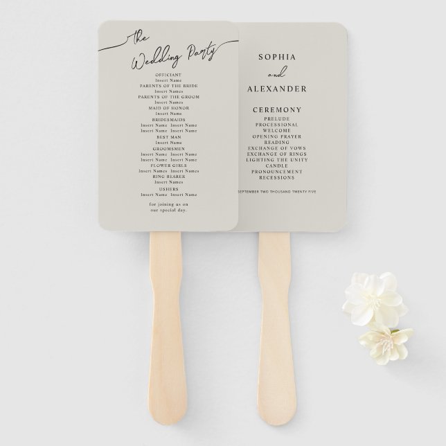 Set der Fans für Boho Wedding. Fächer (Vorne und Hinten)