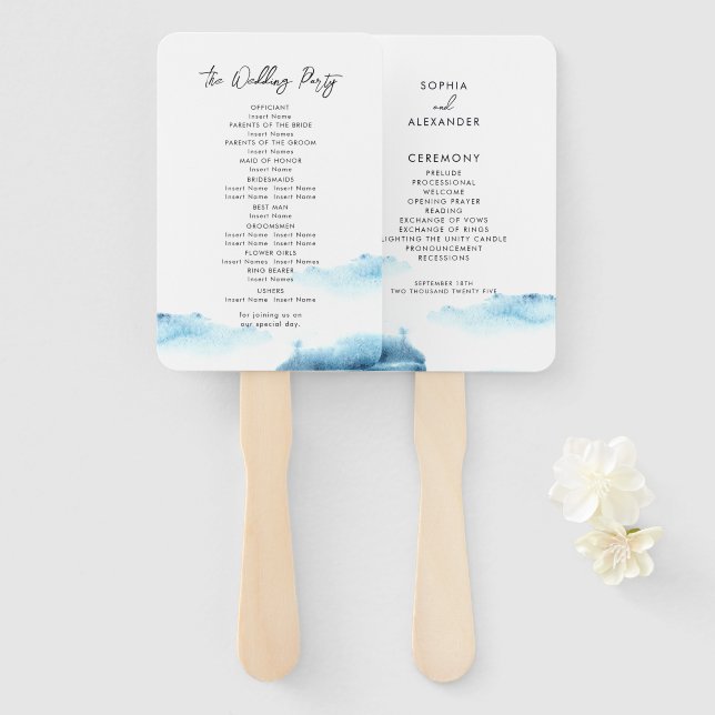 Set der Fans für moderne Hochzeiten. Fächer (Vorne und Hinten)