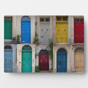 Set der farbenfrohen Haustüren in Malta Fotoplatte